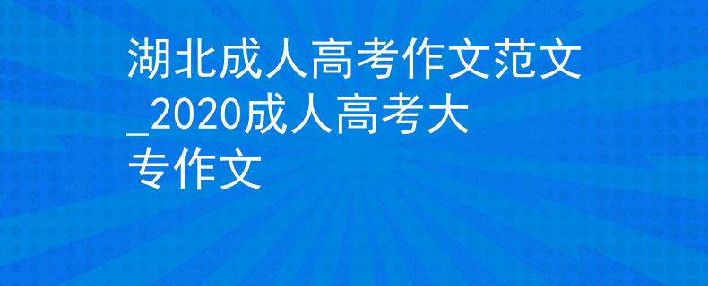 湖北成人高考作文范文_2020成人高考大專作文