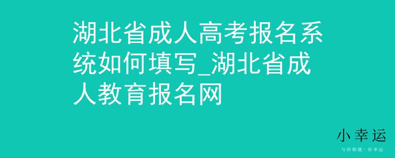 湖北省成人高考報名系統(tǒng)如何填寫_湖北省成人教育報名網(wǎng)