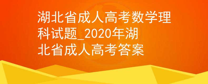 湖北省成人高考數(shù)學理科試題_2020年湖北省成人高考答案