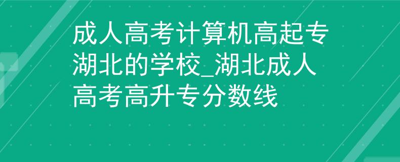 成人高考計算機高起專湖北的學(xué)校_湖北成人高考高升專分?jǐn)?shù)線
