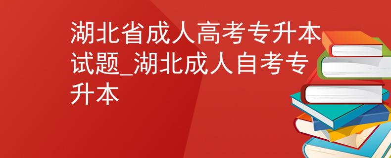 湖北省成人高考專升本試題_湖北成人自考專升本