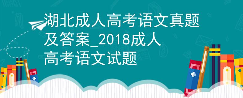 湖北成人高考語文真題及答案_2018成人高考語文試題