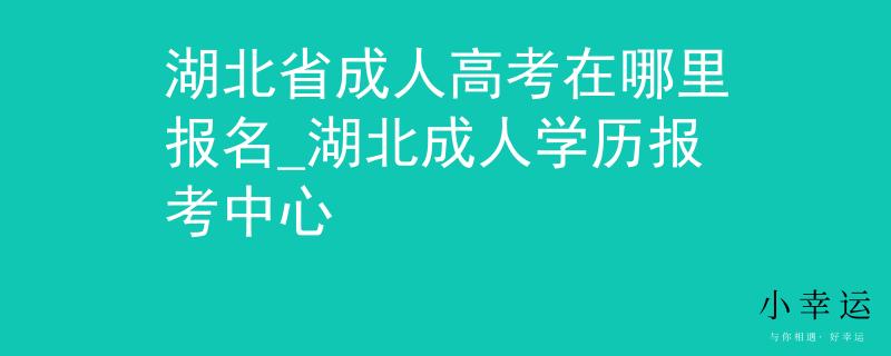 湖北省成人高考在哪里報名_湖北成人學歷報考中心