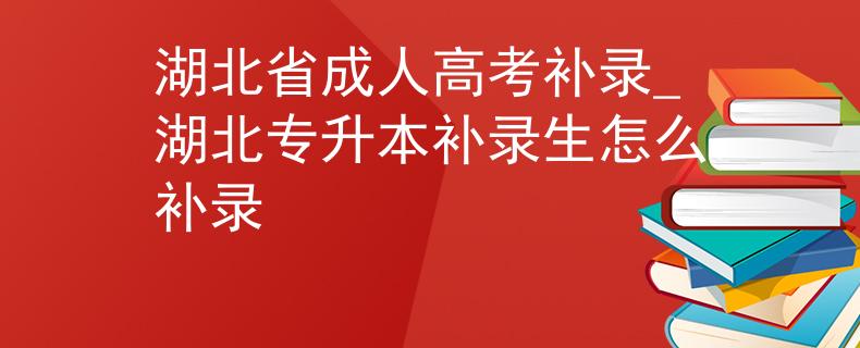 湖北省成人高考補錄_湖北專升本補錄生怎么補錄