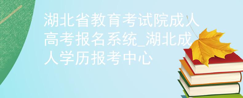 湖北省教育考試院成人高考報(bào)名系統(tǒng)_湖北成人學(xué)歷報(bào)考中心