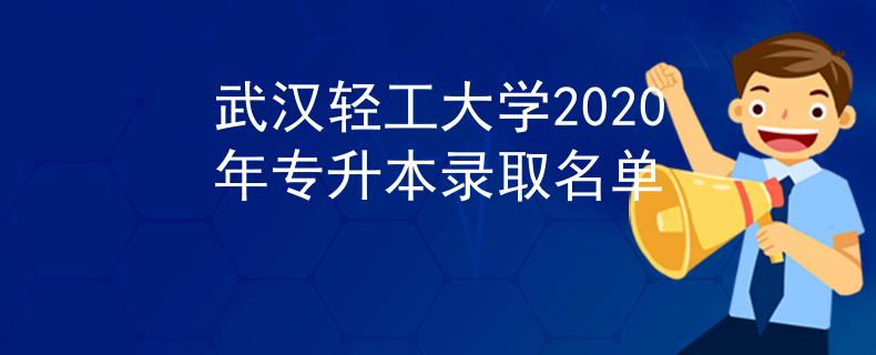 武漢輕工大學(xué)2020年專升本錄取名單