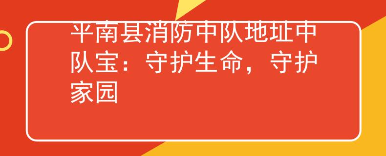 平南縣消防中隊地址中隊寶：守護生命，守護家園