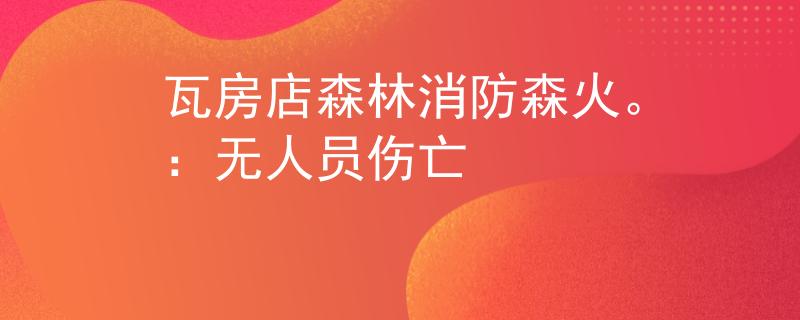 瓦房店森林消防森火。：無(wú)人員傷亡