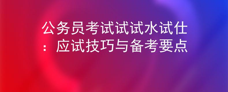公務(wù)員考試試試水試仕：應(yīng)試技巧與備考要點(diǎn)