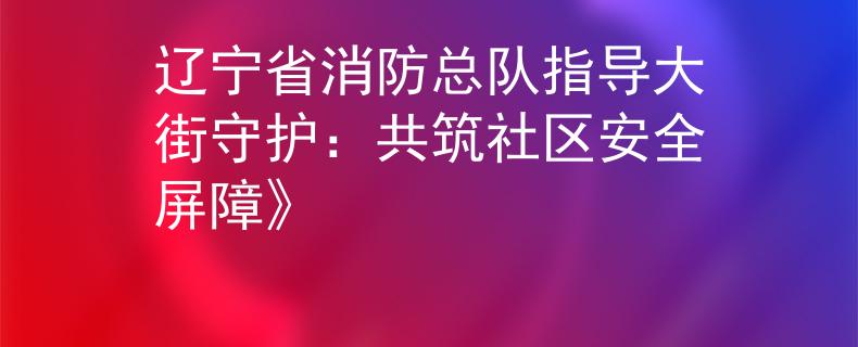 遼寧省消防總隊指導大街守護：共筑社區(qū)安全屏障》